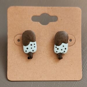 Mint Fudge Popsicle Clay Stud Earrings